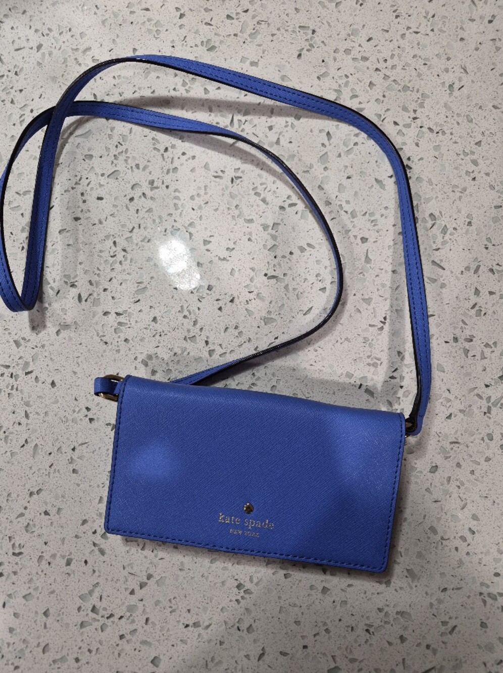 Kate Spade Mini Purse Blue Crossbody Bag - Saffiano Leather